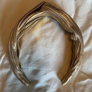 JCrew Gold Metallic Top Knot Headband NWOT
